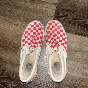 Red checkered vans women’s size 9